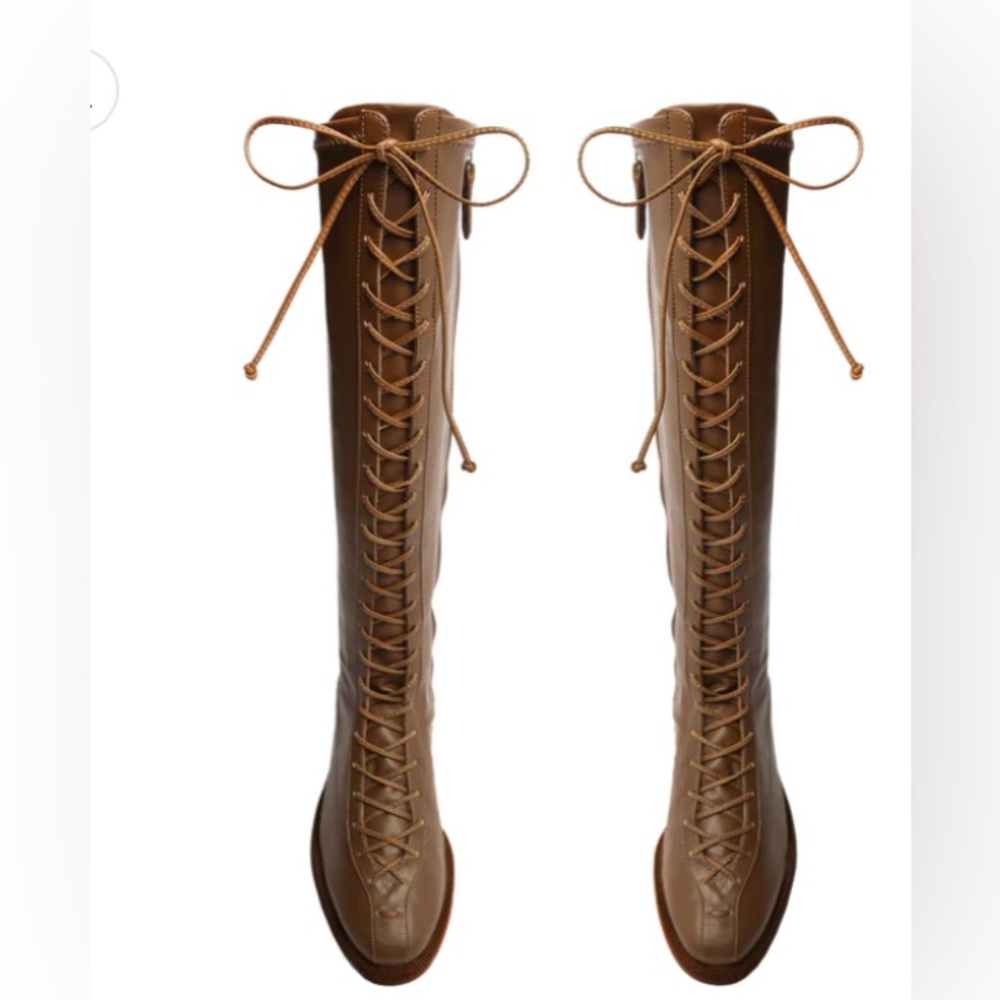 Schutz Regine up lace up brown camel color boots size 7 worn once
